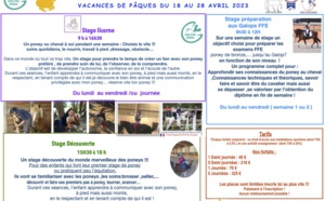 Vacances de Pâques  2023 !!! Hop à poney :)