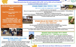 Un super été : des poneys ,de l'ombre ,du bonheur !!! Venez passer des superbes vacances au poney club Equina !!!